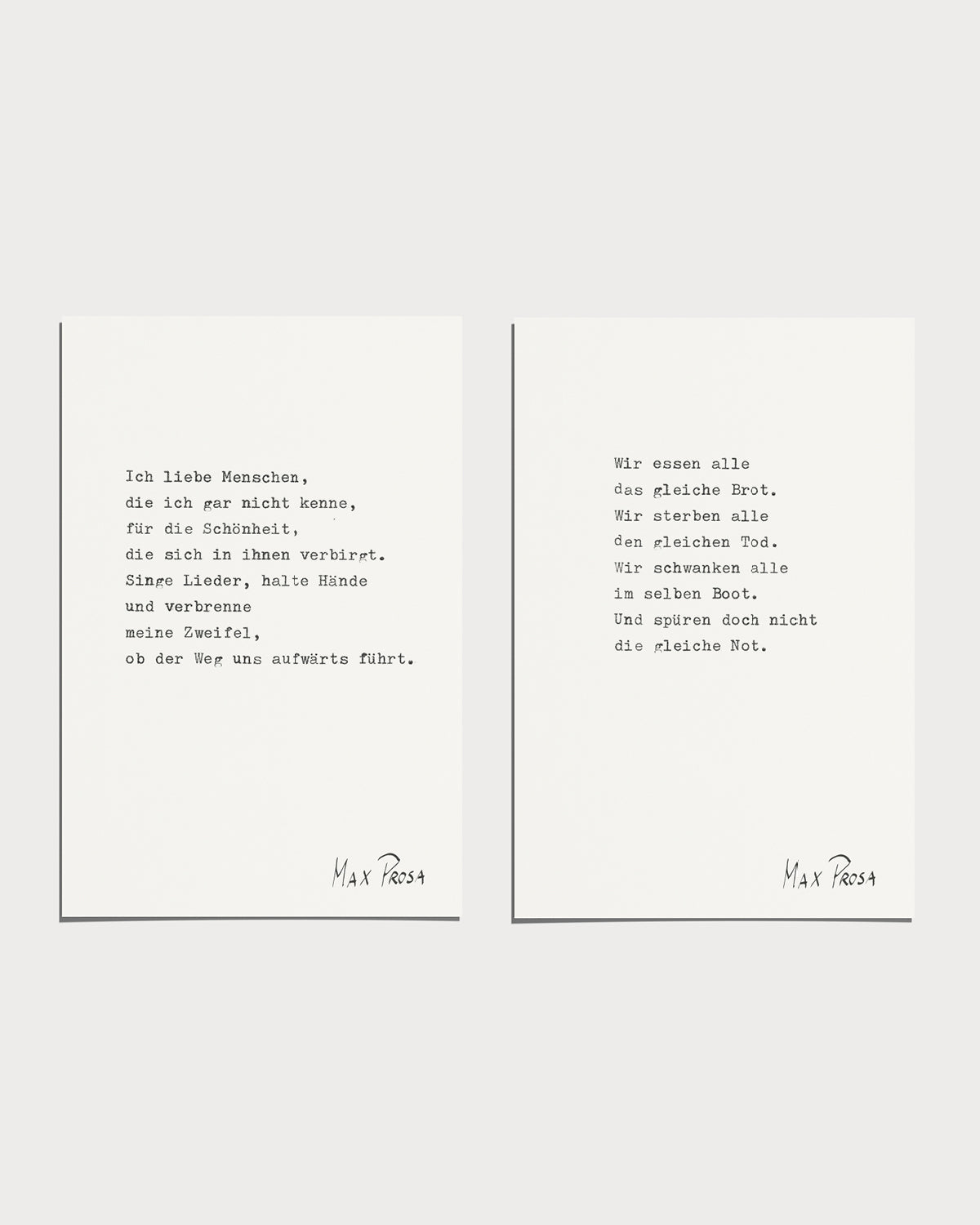 Postkarten Set - Gedichtzeilen Edition No.4