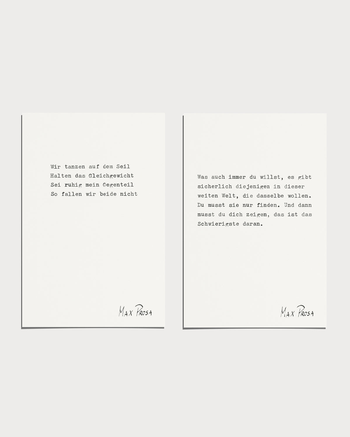Postkarten Set - Gedichtzeilen Edition No.4