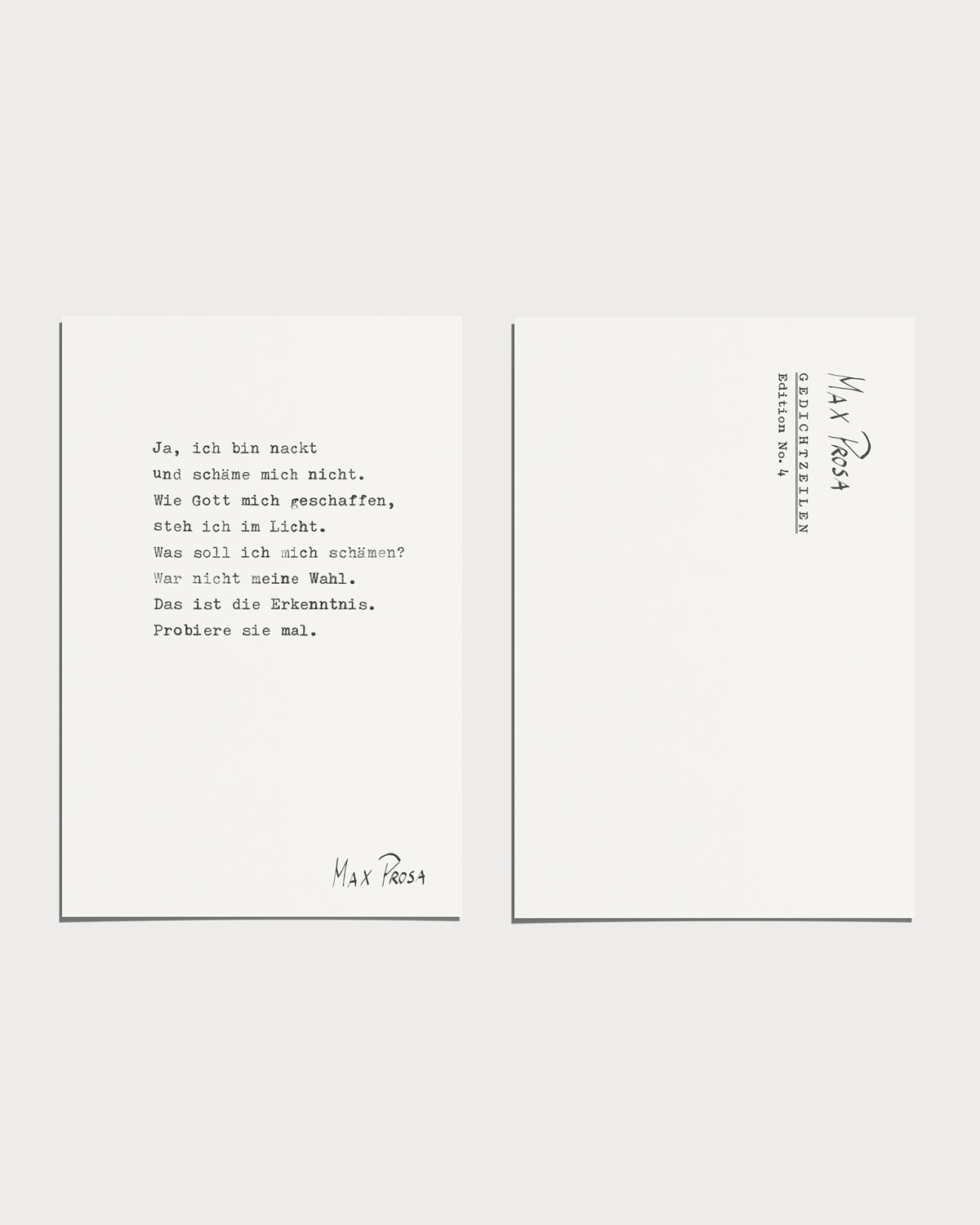 Postkarten Set - Gedichtzeilen Edition No.4