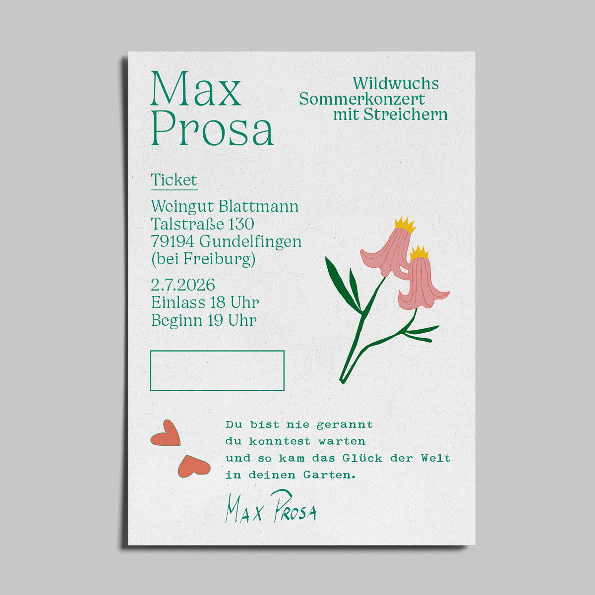 Wildwuchs Sommerkonzert mit Streichern - Gundelfingen (bei Freiburg) 02.07.2026