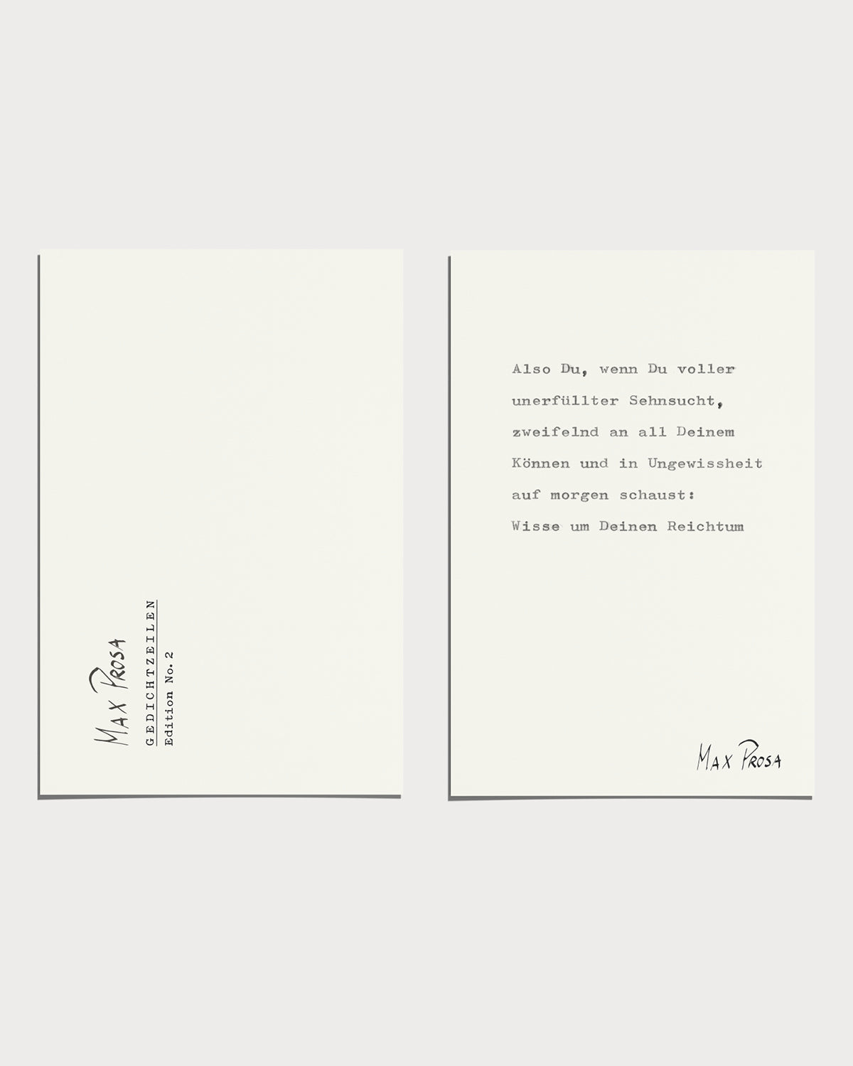 Postkarten Set - Gedichtzeilen Edition No.2