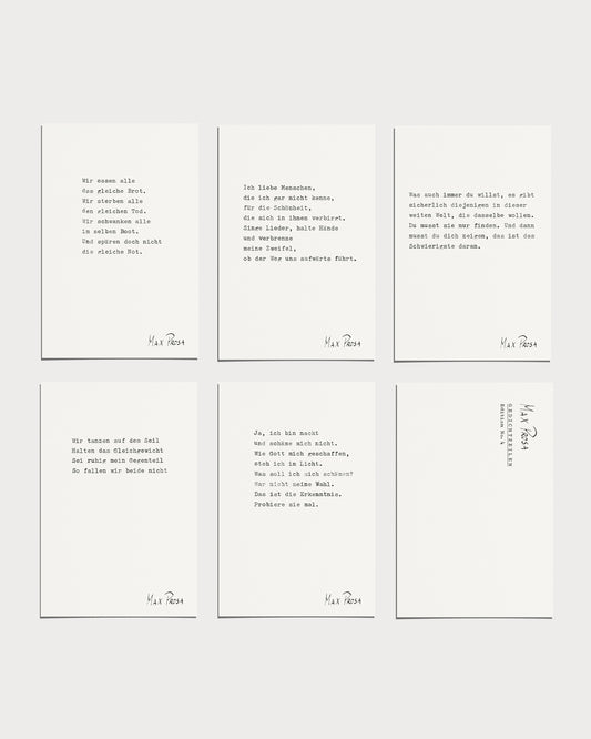 Postkarten Set - Gedichtzeilen Edition No.4