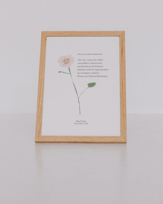 Gedicht im Rahmen "Wisse um deinen Reichtum"