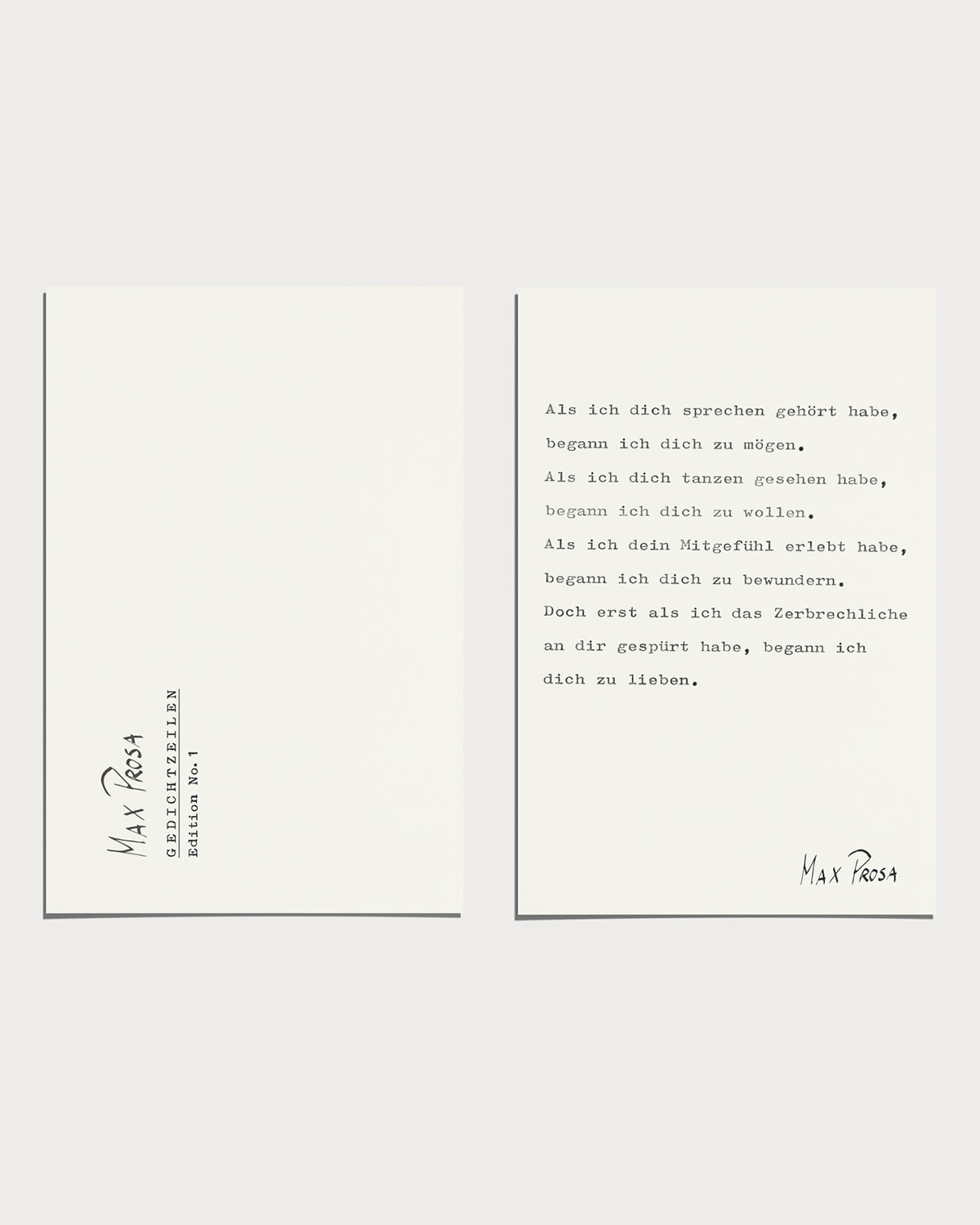 Postkarten Set - Gedichtzeilen Edition No.1